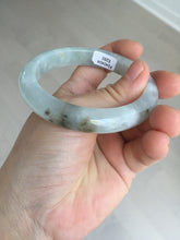 Load image into Gallery viewer, 56.5mm 100% natural type A icy watery light green/brown/black seaweed jadeite jade bangle Q139-5250