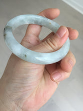 Load image into Gallery viewer, 56.5mm 100% natural type A icy watery light green/brown/black seaweed jadeite jade bangle Q139-5250