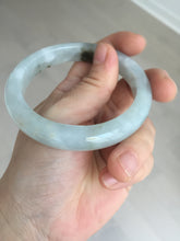 Load image into Gallery viewer, 56.5mm 100% natural type A icy watery light green/brown/black seaweed jadeite jade bangle Q139-5250