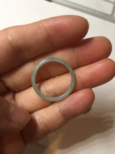 Load image into Gallery viewer, 18.8mm size 8 3/4 100% natural type A icy watery green/blue slim style Guatemala jadeite jade band ring group BP73