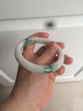 Load image into Gallery viewer, 59mm Certified 100% natural Type A green/white jadeite jade bangle AX99-4384