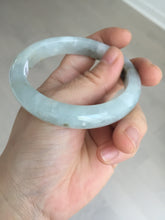 Load image into Gallery viewer, 56.5mm 100% natural type A icy watery light green/brown/black seaweed jadeite jade bangle Q139-5250