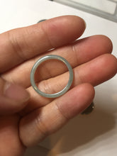 Load image into Gallery viewer, 18.8mm size 8 3/4 100% natural type A icy watery green/blue slim style Guatemala jadeite jade band ring group BP73