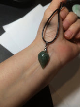 Load image into Gallery viewer, 100% natural type A jadeite jade icy watery Willow leaf/petal pendant group AC82 Add on item. No sale alone.