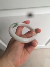 Load image into Gallery viewer, 59mm Certified 100% natural Type A green/white jadeite jade bangle AX99-4384