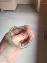 Load image into Gallery viewer, 51mm Certified 100% Natural icy white light yellow green gray slim round cut nephrite jade bangle HN160-8259