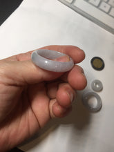 Load image into Gallery viewer, 33.6/23.5/14.7mm Type A 100% Natural light purple white Jadeite Jade concentric circle safety Guardian ring pendant set BK113