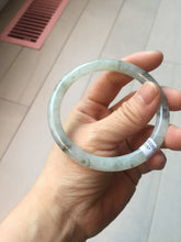 Load image into Gallery viewer, 58.5mm certified 100% natural Type A white dark green ink painting (水墨) round cut jadeite jade bangle PC160-3157