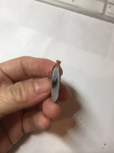 Load image into Gallery viewer, 23.8mm Type A 100% Natural icy watery white with green floating flowers Jadeite Safety Guardian Button donuts pendant BP186