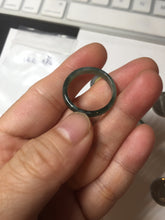 Load image into Gallery viewer, 18.8mm size 8 3/4 100% natural type A icy watery green/blue slim style Guatemala jadeite jade band ring group BP73