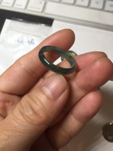 Load image into Gallery viewer, 18.8mm size 8 3/4 100% natural type A icy watery green/blue slim style Guatemala jadeite jade band ring group BP73