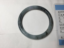 Load image into Gallery viewer, 55.8mm Certified Type A 100% Natural icy watery dark green/purple/gray round cut Jadeite bangle AA131-6925