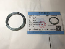 Load image into Gallery viewer, 55.8mm Certified Type A 100% Natural icy watery dark green/purple/gray round cut Jadeite bangle AA131-6925