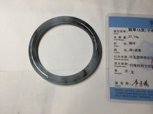 Load image into Gallery viewer, 55.8mm Certified Type A 100% Natural icy watery dark green/purple/gray round cut Jadeite bangle AA131-6925