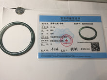 Load image into Gallery viewer, 54.9mm Certified Type A 100% Natural dark green/blue/gray with Guatemala slim round cut Jadeite bangle PJ92-3448