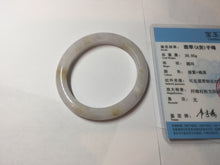 Load image into Gallery viewer, 47mm certified 100% natural Type A light purple white oval jadeite jade bangle PB63-3872