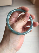 Load image into Gallery viewer, 57.2mm Certified Type A 100% Natural dark green/blue/gray with Guatemala slim round cut Jadeite bangle BH237-0237