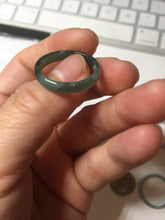 Load image into Gallery viewer, 18.8mm size 8 3/4 100% natural type A icy watery green/blue slim style Guatemala jadeite jade band ring group BP73