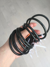 Load image into Gallery viewer, 54-64mm certified 100% Natural dark green black (青玉) slim round cut nephrite group Jade bangle HT106