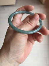 Load image into Gallery viewer, 57.2mm Certified Type A 100% Natural dark green/blue/gray with Guatemala slim round cut Jadeite bangle BH237-0237
