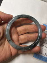 Load image into Gallery viewer, 55.8mm Certified Type A 100% Natural icy watery dark green/purple/gray round cut Jadeite bangle AA131-6925