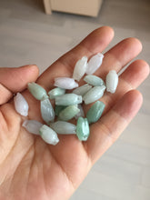 Load image into Gallery viewer, Type A 100% Natural icy watery light sunny green/white/purple jadeite Jade magnolia buds Pendant BF153