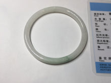 Load image into Gallery viewer, 56mm 100% natural Type A icy watery light green white slim round cut jadeite jade bangle AD110-8098