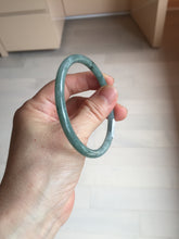 Load image into Gallery viewer, 57.2mm Certified Type A 100% Natural dark green/blue/gray with Guatemala slim round cut Jadeite bangle BH237-0237