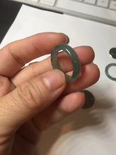Load image into Gallery viewer, 18.3mm size 8 1/4 100% natural type A icy watery green/blue/gray Guatemala jadeite jade band ring group BP74