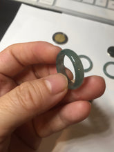 Load image into Gallery viewer, 18.3mm size 8 1/4 100% natural type A icy watery green/blue/gray Guatemala jadeite jade band ring group BP74