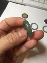 Load image into Gallery viewer, 18.3mm size 8 1/4 100% natural type A icy watery green/blue/gray Guatemala jadeite jade band ring group BP74