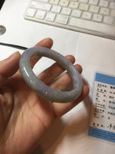 Load image into Gallery viewer, 54.5mm Certified type A 100% Natural dark green gray brown purple two-tone(半山半水) serenity Jadeite bangle PB204-3360