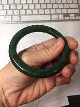 Load image into Gallery viewer, 56.5mm Certified 100% Natural Deep Pine Green/Black "Serene Ember Forest" Nephrite (red-skin nephrite 红皮碧玉) Bangle HT168-11-6179