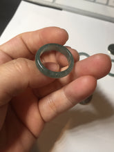 Load image into Gallery viewer, 18.3mm size 8 1/4 100% natural type A icy watery green/blue/gray Guatemala jadeite jade band ring group BP74
