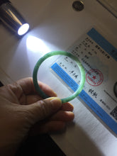 Load image into Gallery viewer, 54.9mm Certified Type A 100% Natural dark green/blue/gray with Guatemala slim round cut Jadeite bangle PJ92-3448