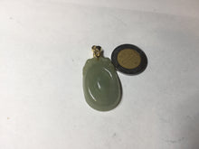 Load image into Gallery viewer, 100% Natural type A icy oily light green gray Jadeite Jade seashell (福贝) pendant F147
