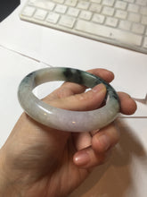 Load image into Gallery viewer, 58.5mm certified Type A 100% Natural dark green purple Jadeite Jade bangle PE75-(2315)
