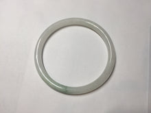 Load image into Gallery viewer, 56mm 100% natural Type A icy watery light green white slim round cut jadeite jade bangle AD110-8098