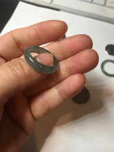 Load image into Gallery viewer, 18.3mm size 8 1/4 100% natural type A icy watery green/blue/gray Guatemala jadeite jade band ring group BP74