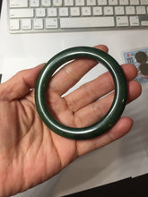 Load image into Gallery viewer, 56.5mm Certified 100% Natural Deep Pine Green/Black "Serene Ember Forest" Nephrite (red-skin nephrite 红皮碧玉) Bangle HT168-11-6179