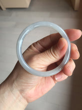 Load image into Gallery viewer, 53.7mm certified 100% Natural icy watery white gray nephrite bangle HN158-9155