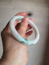 Load image into Gallery viewer, 59mm Certified 100% natural Type A sunny green/white jadeite jade bangle AX97-4353