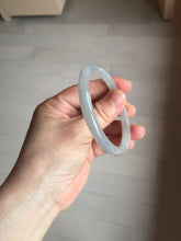 Load image into Gallery viewer, 53.7mm certified 100% Natural icy watery white gray nephrite bangle HN158-9155