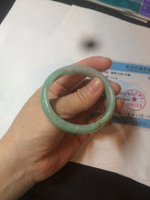 Load image into Gallery viewer, 50.5mm Certified Type A 100% Natural sunny apple green/red oval Jadeite Jade bangle BG61-0174