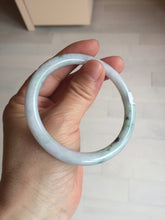 Load image into Gallery viewer, 57mm certified 100% natural type A light green/purple with green fly flowers round cut jadeite jade bangle BN59-3125