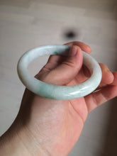 Load image into Gallery viewer, 59mm Certified 100% natural Type A sunny green/white jadeite jade bangle AX97-4353