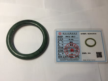 Load image into Gallery viewer, 54.8mm Certified 100% Natural Deep Pine Green/Black "Serene Ember Forest" Nephrite (red-skin nephrite 红皮碧玉) Bangle HT168-12-6184