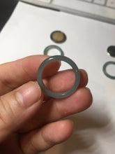 Load image into Gallery viewer, 18.3mm size 8 1/4 100% natural type A icy watery green/blue/gray Guatemala jadeite jade band ring group BP74