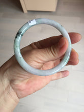 Load image into Gallery viewer, 57mm certified 100% natural type A light green/purple with green fly flowers round cut jadeite jade bangle BN59-3125