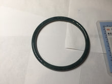Load image into Gallery viewer, 59mm Certified Type A 100% Natural dark green/blue/gray Guatemala slim round cut Jadeite bangle PA150-8854